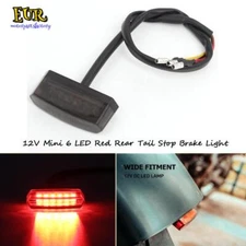 Red Rear 12V Mini 6 LED Tail Stop Brake Light For Scooter ATV Bike Harley Dyna