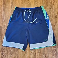 Nike Swim Shorts Trunks Men XL Mesh Lined Navy Blue Nike Logo Swoosh