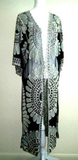 C Women Floral Crochet Gray Kimono Long Pit to pit-20 in