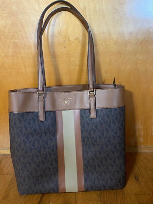 NEW w/tags Michael Kors Center Stripe Logo Morgan Large LG