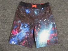 Cat  Jack Board Shorts Boys 3/7 Black Lined Swim Trunks