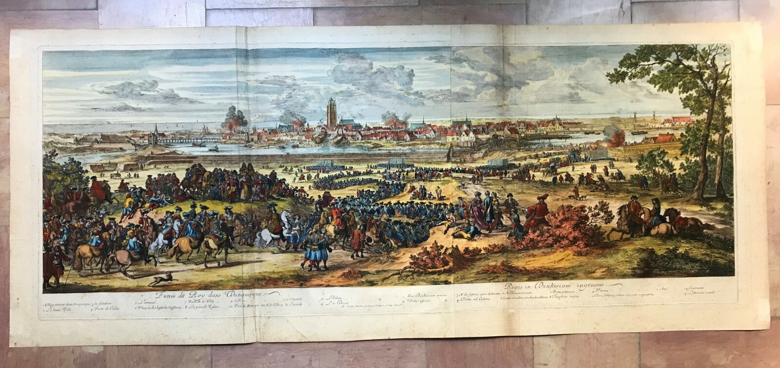 DUNKERQUE LOUIS XIV KING OF FRANCE 1680 VAN DER MEULEN LARGE PANORAMIC