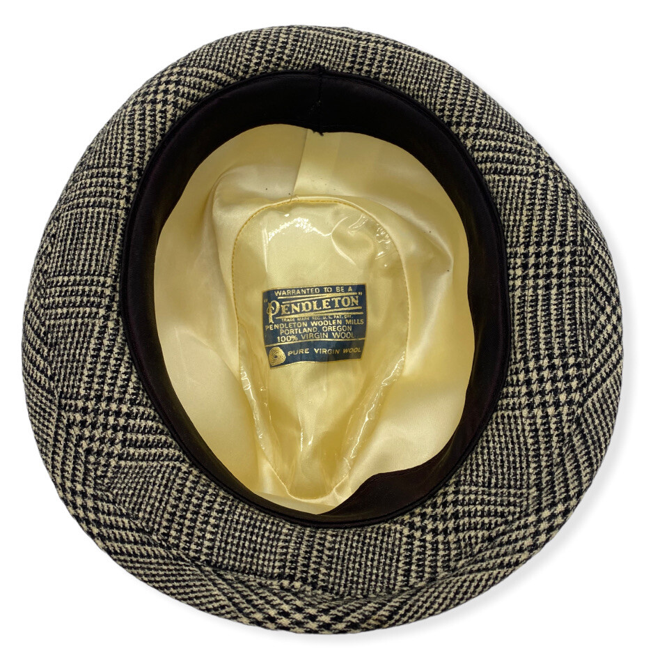 Vintage Pendleton Fedora Hat Houndstooth - 100% V… - image 7
