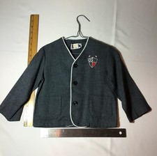 Veste gabardine grise vintage garçon taille 4 avec écusson