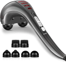 Handheld Neck Back Massager for Pain Relief Deep Tissue, Electric Double Head Pe