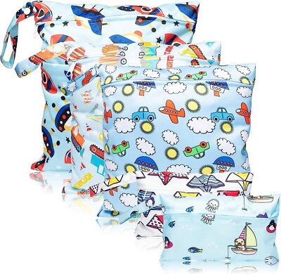 R Horse 5 Stück wasserdichte wiederverwendbare Wickeltaschen, Auto, Verkehr, Kinder, 3 Größen