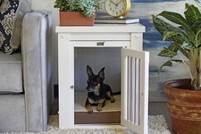 Dog Kennel Pet Crate Indoor Puppy Cage White End Table Top Indoor For Small Dogs