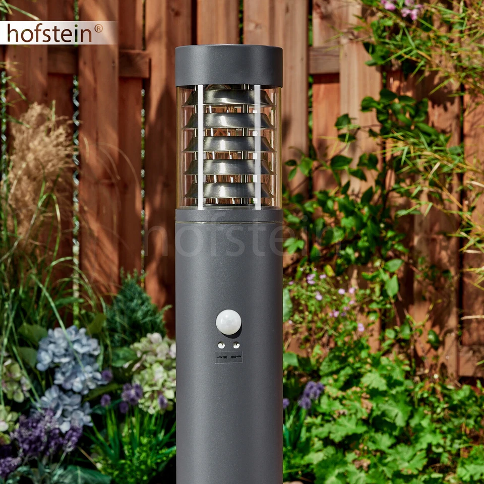 Außen Wege Lampe Anthrazit Bewegungsmelder Einfahrt Garten Leuchte 2 Steckdosen - Bild 2 von 4