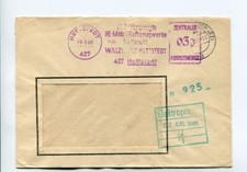 DDR Dienst ZKD Brief Hettstedt 19.8.66 VEB Walzwerk n. Berlin Lichtenberg