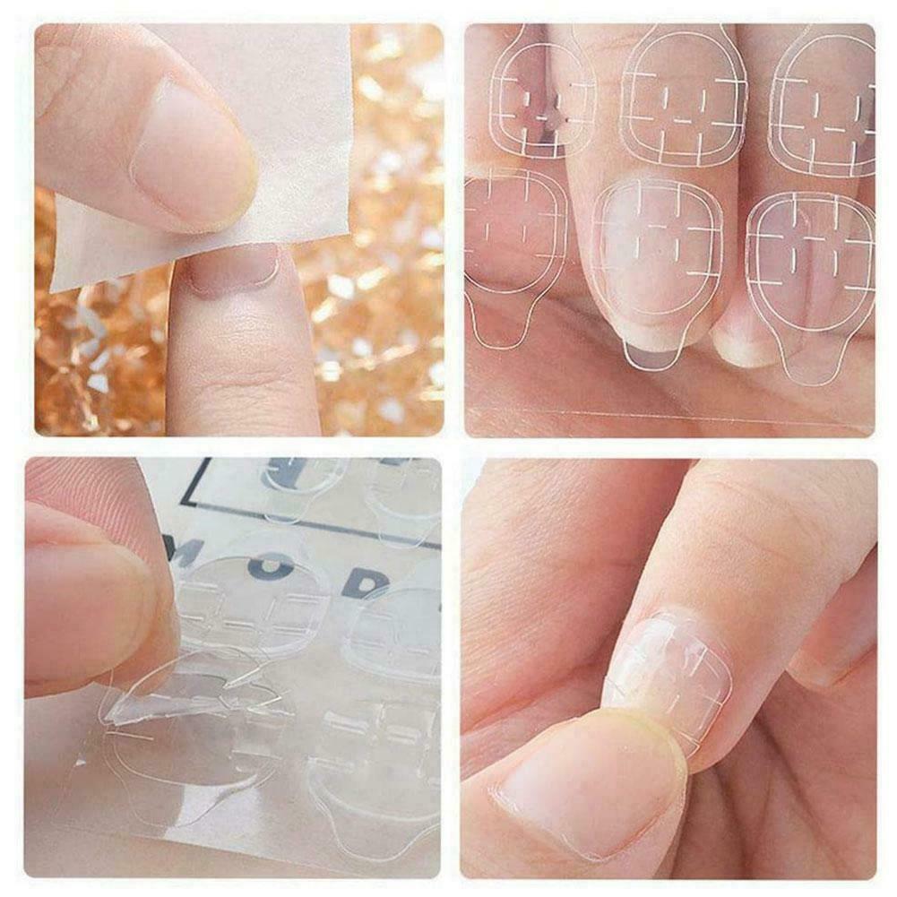 24/240 pcs Clear Double-Sided Nail Glue Tape Sticker Adhesive Tabs Press  Nail | eBay