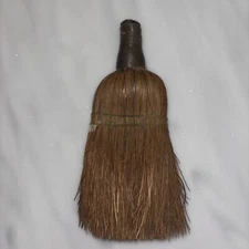 Antique 40’s Whisk Broom Handmade Wood Metal twisted rope For Farmer Country