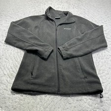 Columbia Full Zip Fleece Sweatshirt Gray Mock Neck Womens Size Small S