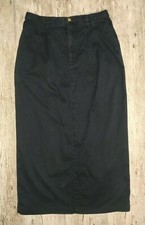 Eddie Bauer Blue Long Skirt  Cotton  Back Sli...
