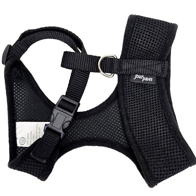 Four Paws Comfort Control Dog Mesh Harness No Tug Black Breathable Fit 11 18 lb 