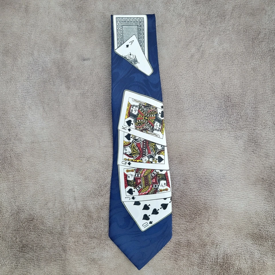 ROYAL FLUSH Tie 60x4 Azul Poker Juegos de Cartas Juego As King Queen Ante Bluff Foto 2 de 4