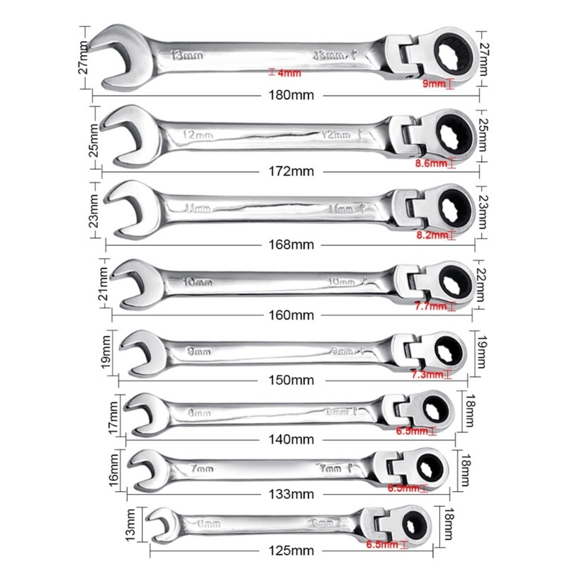 Movable for Head Ratchet Wrench Dualpurpose Ratchet Tool Wrench