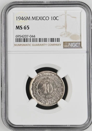 1946 M Mexico 10 Centavos NGC MS 65