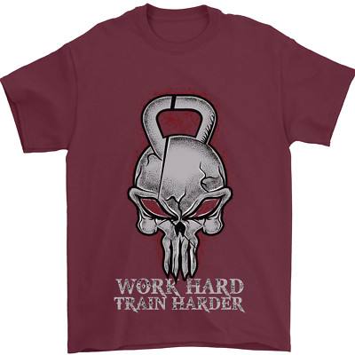 Work Hard Train Harder Training Top Workout Herren T-Shirt 100% Baumwolle