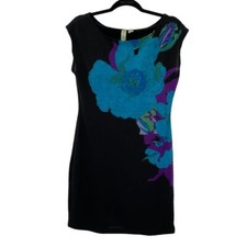 Vibrant Floral Sleeveless Dress Size Large (Z92)