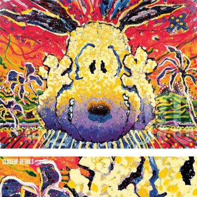 24W"x17H" NOBODY BARKS IN L.A by TOM EVERHART - SNOOPY PEANUTS CHOICES of CANVAS