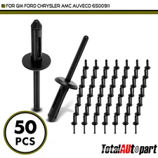 50Pcs Blind Rivets Fasteners Clip for Ford Chrysler Auveco AMC GM 6.35mm Nylon