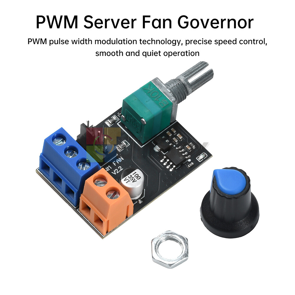 DC12V PWM Fan Governor Speed Control With Knob 3/4Wires Switch Fan Regulation