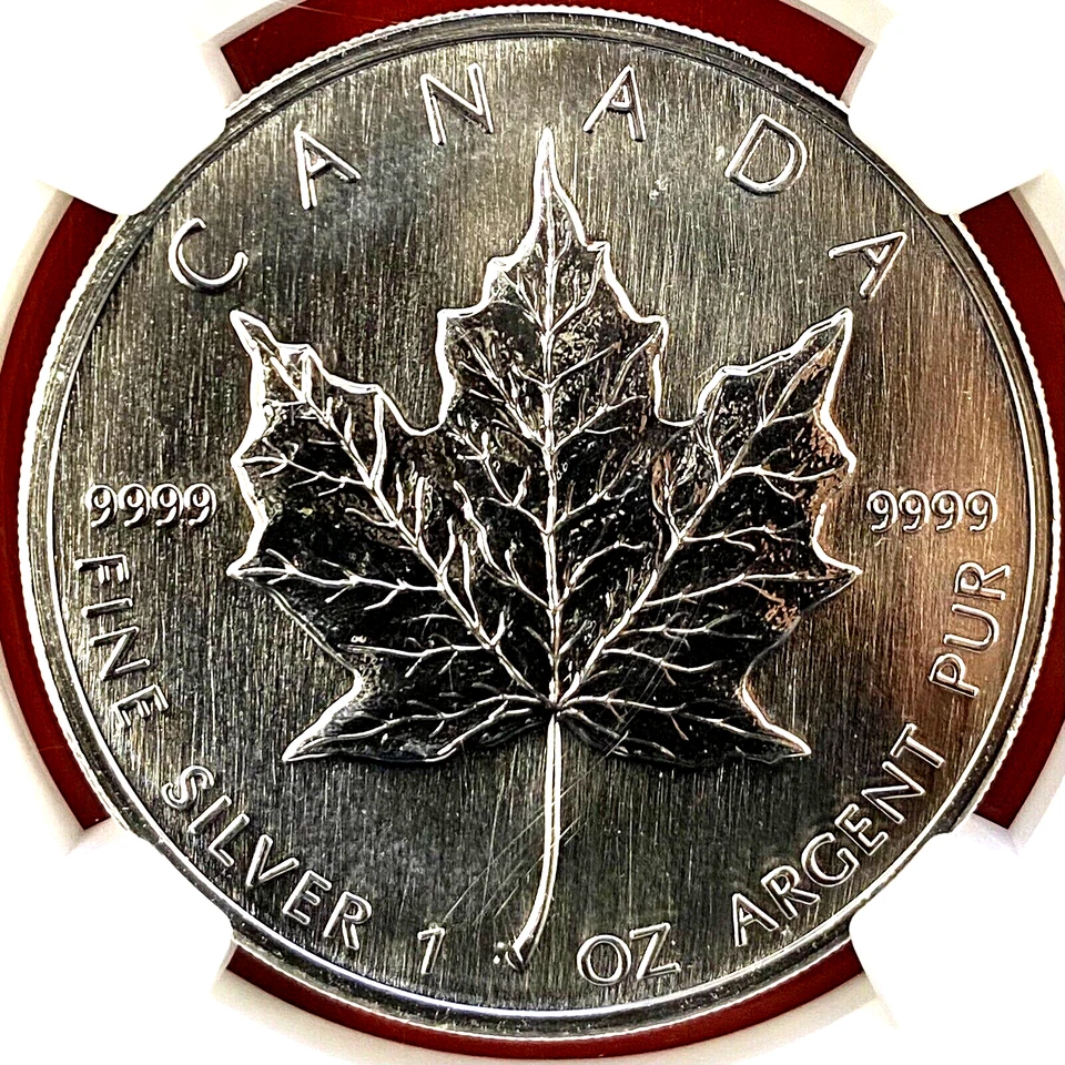 2001 $5 SILVER MAPLE LEAF NGC MS-69! - Image 2 of 3