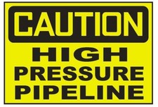 Caution High Pressure Pipeline Sticker Decal