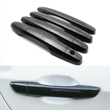 4pcs/set Carbon Fiber Black Door Handles Cover Trims For Honda Civic 2012-2015