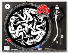 3 Men Circle - 7"-12" DJ slipmat for LP turntable record player