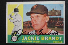 Jackie Brandt Baltimore Orioles Autographed 1960 Topps #53 Signed Vintage Card