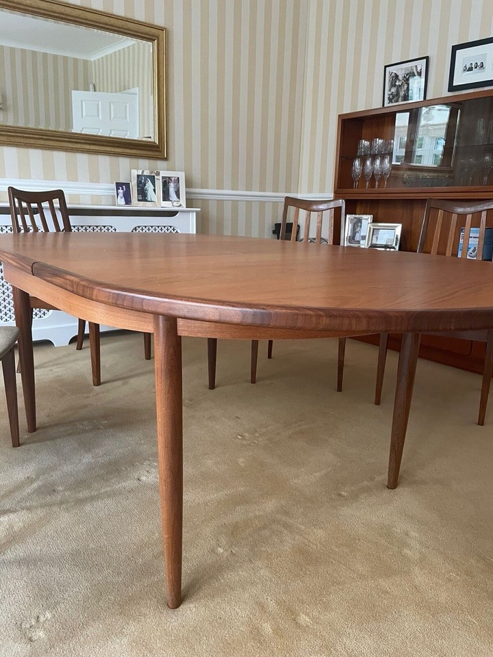 Vintage Retro G Plan Oval Dining Table and 6 High Back Chairs eBay