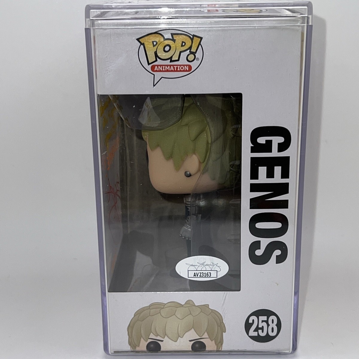 Funko Pop! Genos #258 Signed By Zach Aguilar with JSA Funko Pop! Genos #258 Signed By Zach Aguilar with JSA