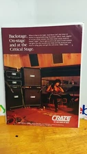 STEVE LYNCH AUTOGRAPH CRATE GUITAR AMPS ORIGINAL  PRINT AD 11 X 8.5   B2