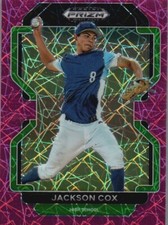 2022 Panini Prizm Draft Picks #PDP50 Jackson Cox Neon Pink Velocity