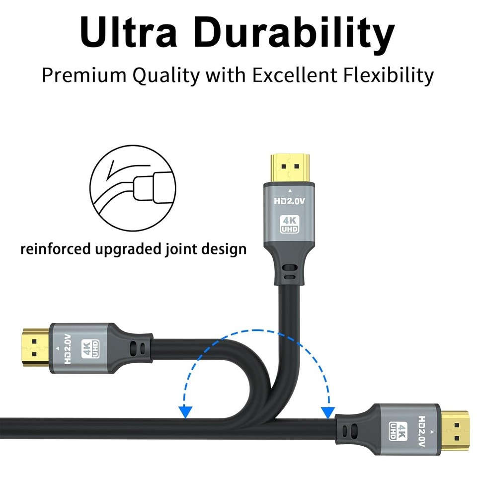 30 FT 4K HDMI Cable, 4K@60Hz, 18Gbps High Speed HDMI 2.0 Cord, Ultra HD ...