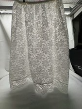 FIRST LOVE  S  White Vintage ALL LACE Half Slip Tulle Lining USA