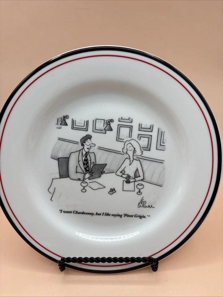 "Juego de 5 platos de cóctel de ensalada de queso de cerámica de la colección New Yorker Magazine de 8""" Foto 4 de 4