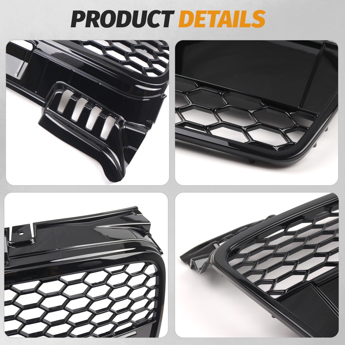 Gloss Black For 2004-2008 Audi A4 B7 RS4 Style Front Bumper