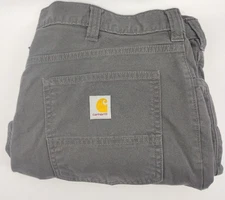 Carhartt Rugged Flex Canvas Work Pants 40x26 Relaxed Fit BN2517M Gray