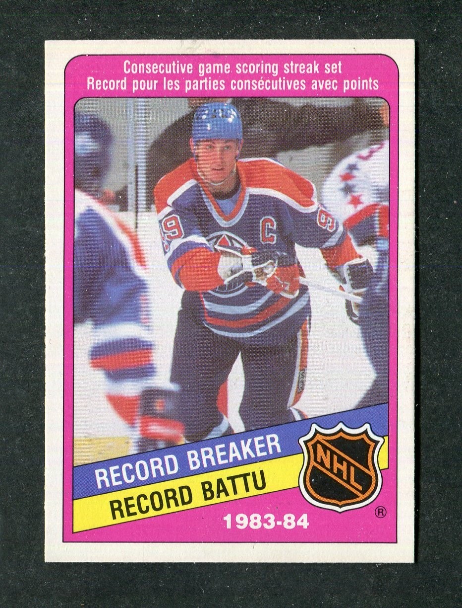 Wayne Gretzky Oiler NHL Record Breaker Hockey Card 1984-85 O-Pee-Chee #388 O-P-C
