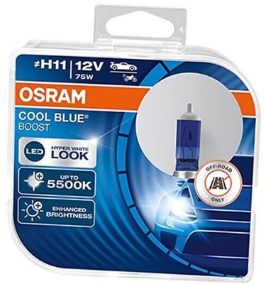 H11 12V 75W COOL BLUE BOOST 5000K Halogen Car Bulbs 62211CBB-HCB duobox (2