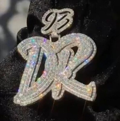 925 Sterling Silver 3.50 Ct Round Cut Real Moissanite Custom Letter Pendant