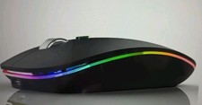Uiosmuph G12 Wireless LED Mouse Rechargeable Slim Silent USB Receiver Matte Blac