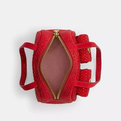 Coach Twin Turnlock Bag 20 in Dark Brass Red Crystal - Valentine's