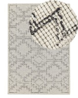 Moderner Wollteppich Geometrisches Muster 140 X 200 Cm Beige / Schwarz Urla