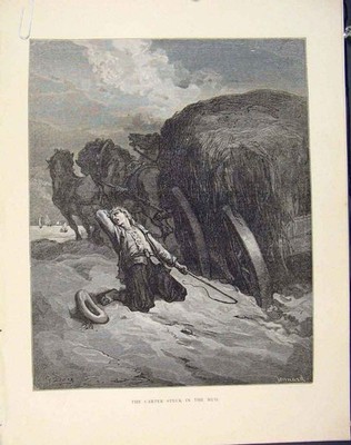 Original alter antiker Druck Cater Stuck Mud Aesop Fable C1868 Cxviii Victorian