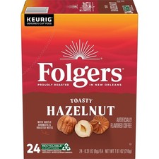 Folgers Toasty Hazelnut Artificially Flavored Coffee, K Cups, 24 Count Box