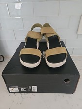 Sorel Womens Size 10 Cameron Wedge Olive Sea Salt Espadrille Sandals Shoes