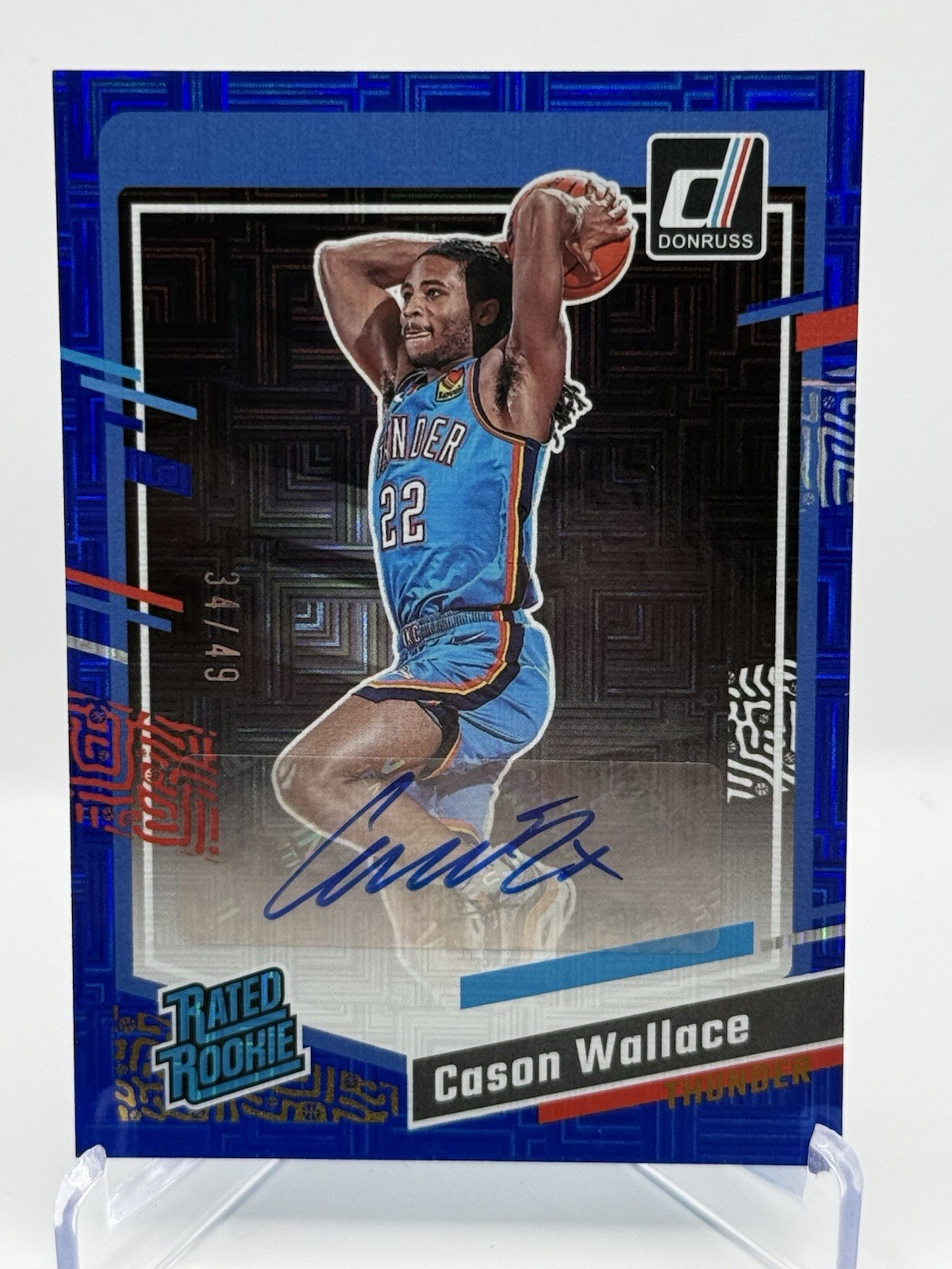 2023-24 Panini Donruss Rated Rookie Cason Wallace #231 Choice Blue /49 (RC)